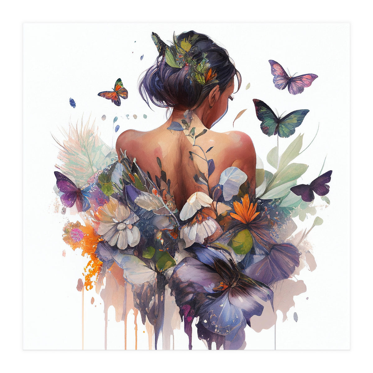 Butterfly Botanical Back (Print Only)