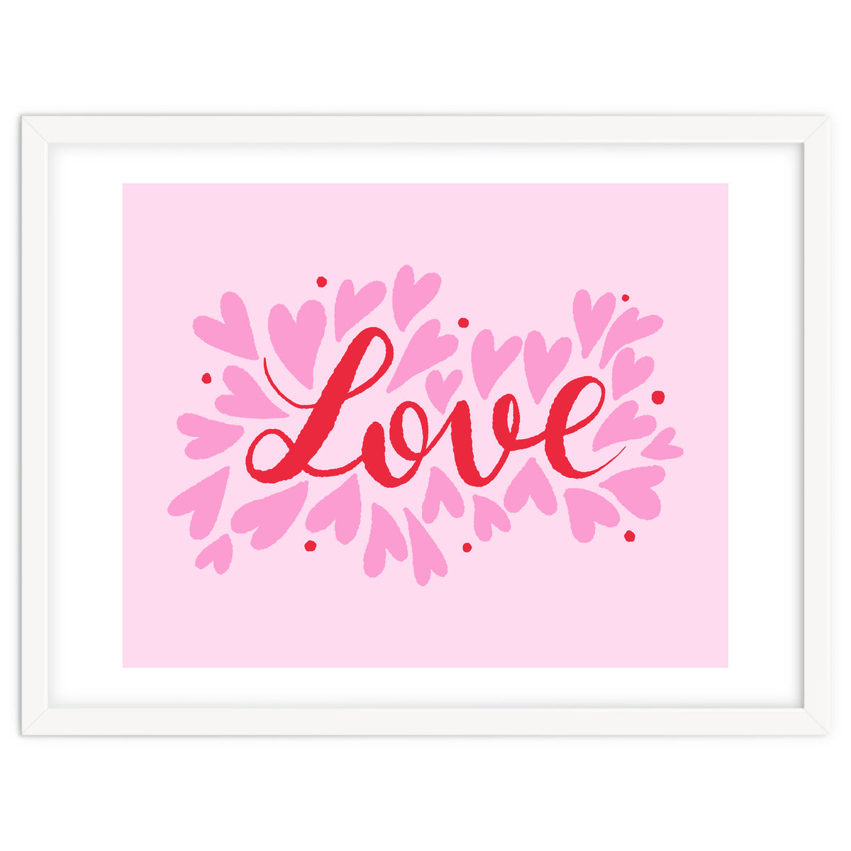 Love hearts - pink and red