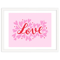 Love hearts - pink and red