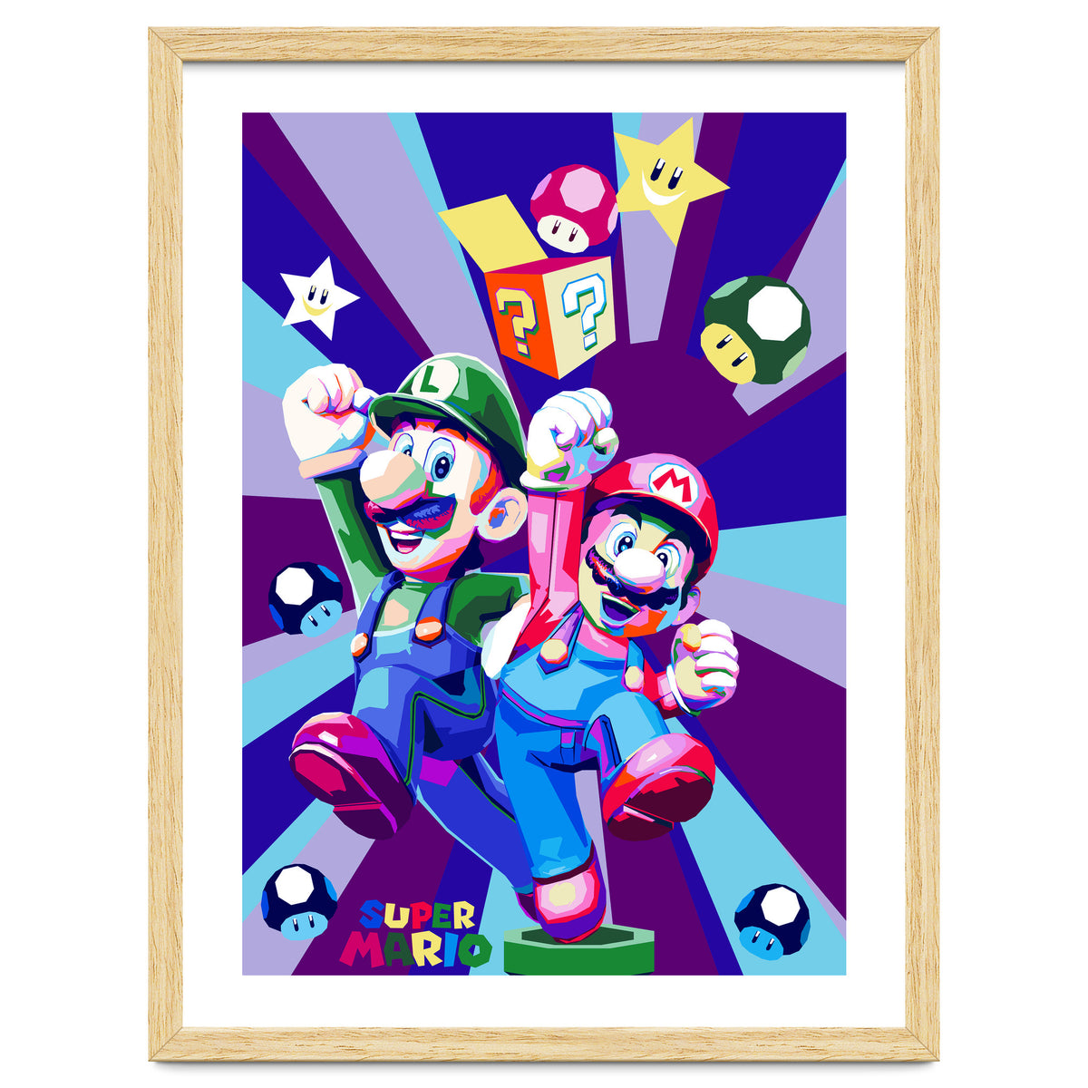 Mario Luigi Popart Cartoon Pop Art
