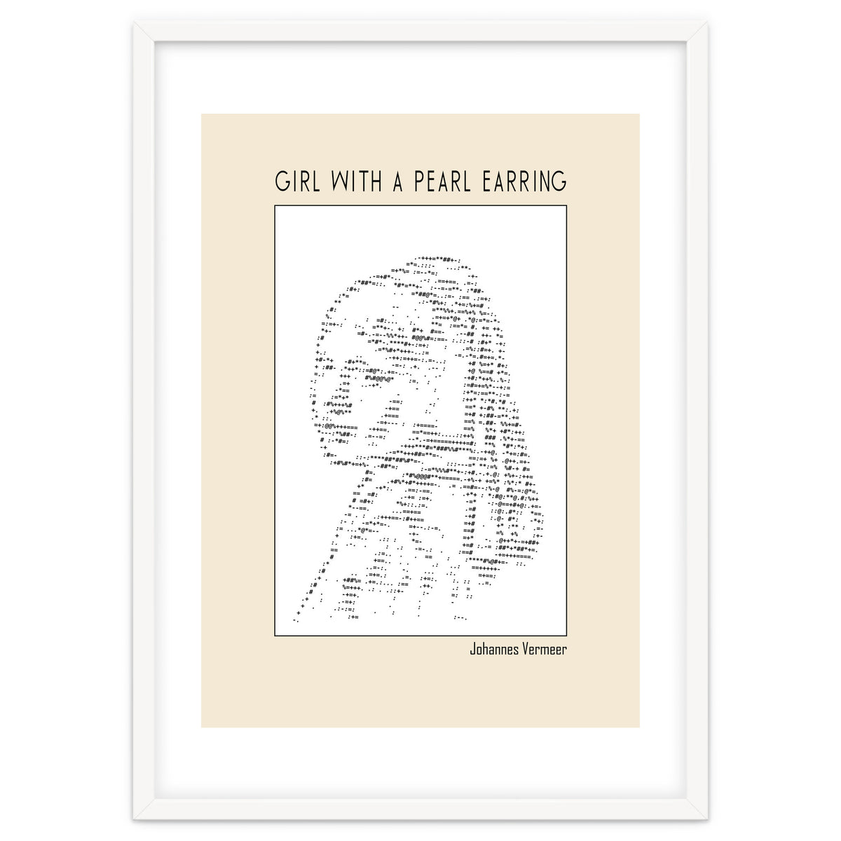 Girl With A Pearl Earring Johannes Vermeer Ascii Art
