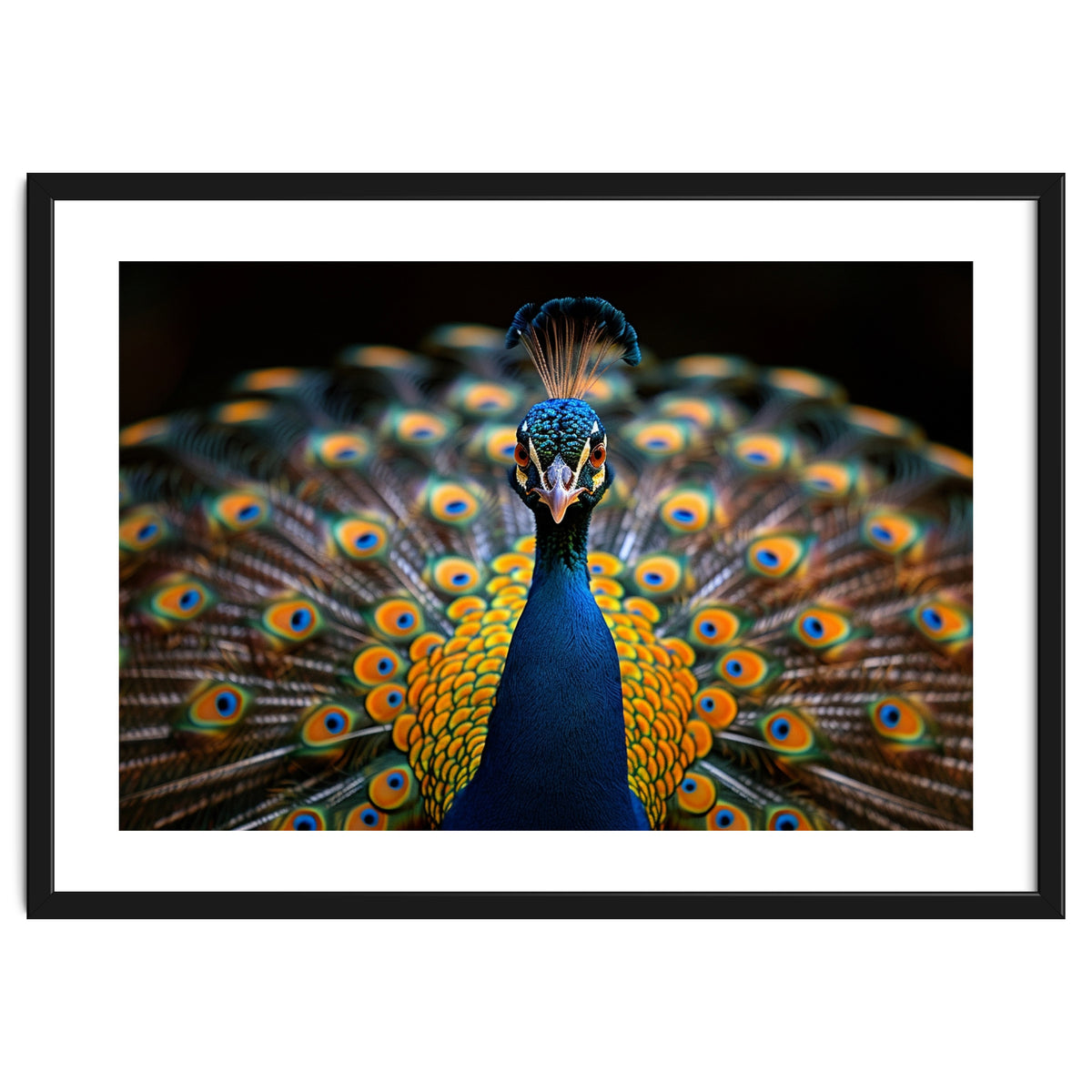 Close Up Peacock Displaying Its Feathers