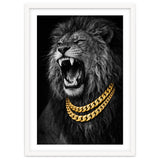 Bejweled hyper-realistic lion photography,diamond fangs portrait thumbnail