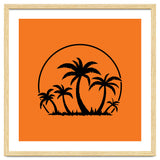 Palm Trees And Sunset in Black thumbnail