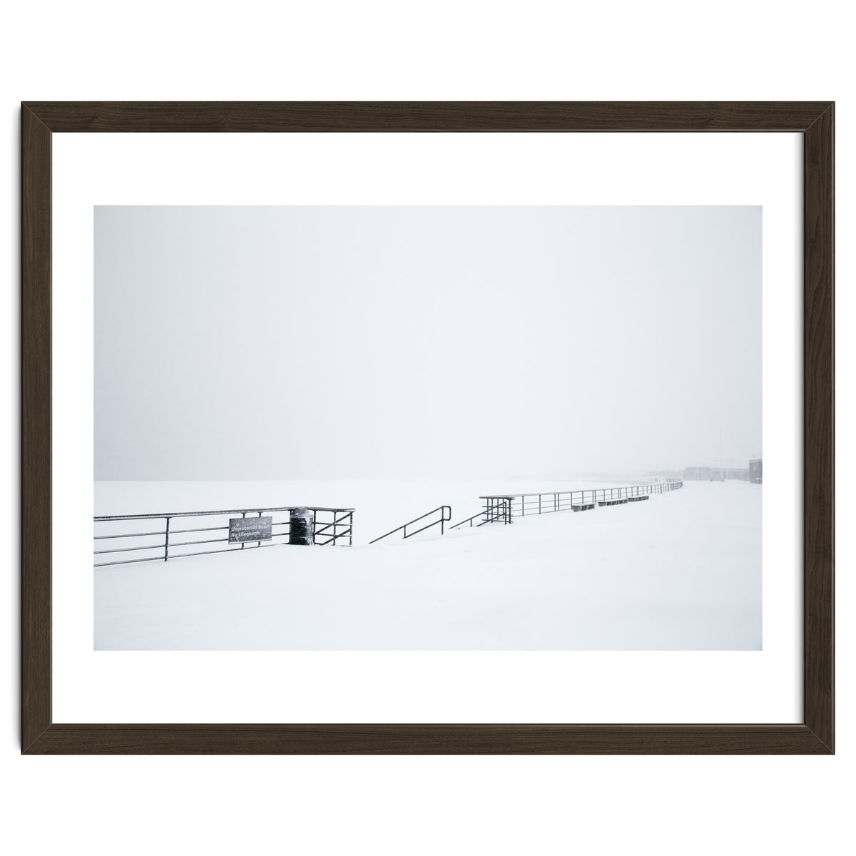 Stairs leading to the winter sea