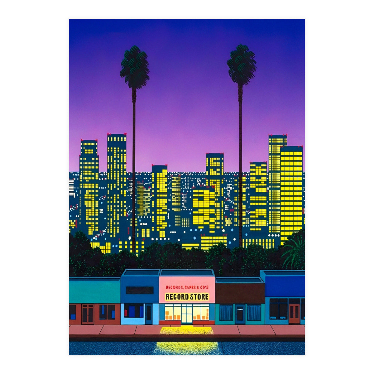 Hiroshi Nagai - City Pop At Night Art Print by William