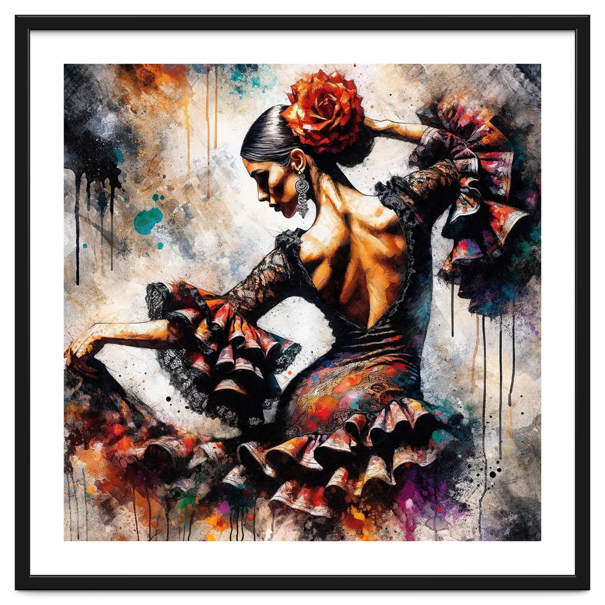 Watercolor Flamenco Dancer #4