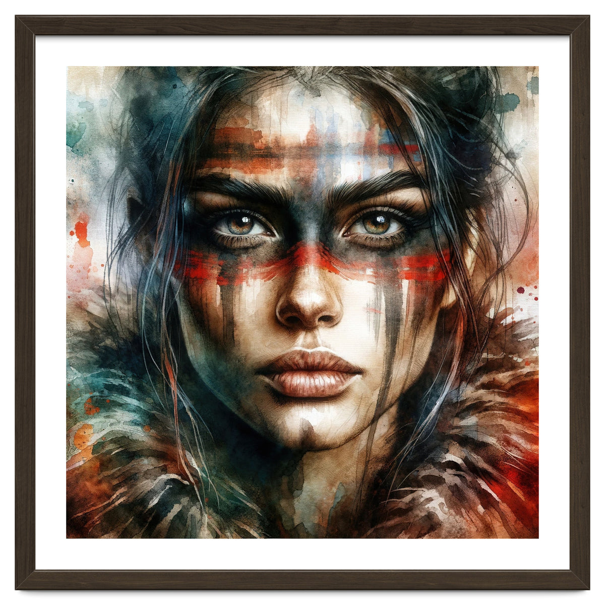 Watercolor Warrior Woman #2