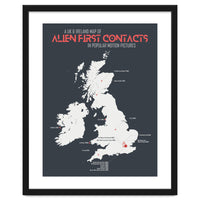 UK & Ireland Map of Alien First Contacts in Movies