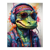 Alligator In Headphones Music (Print Only)