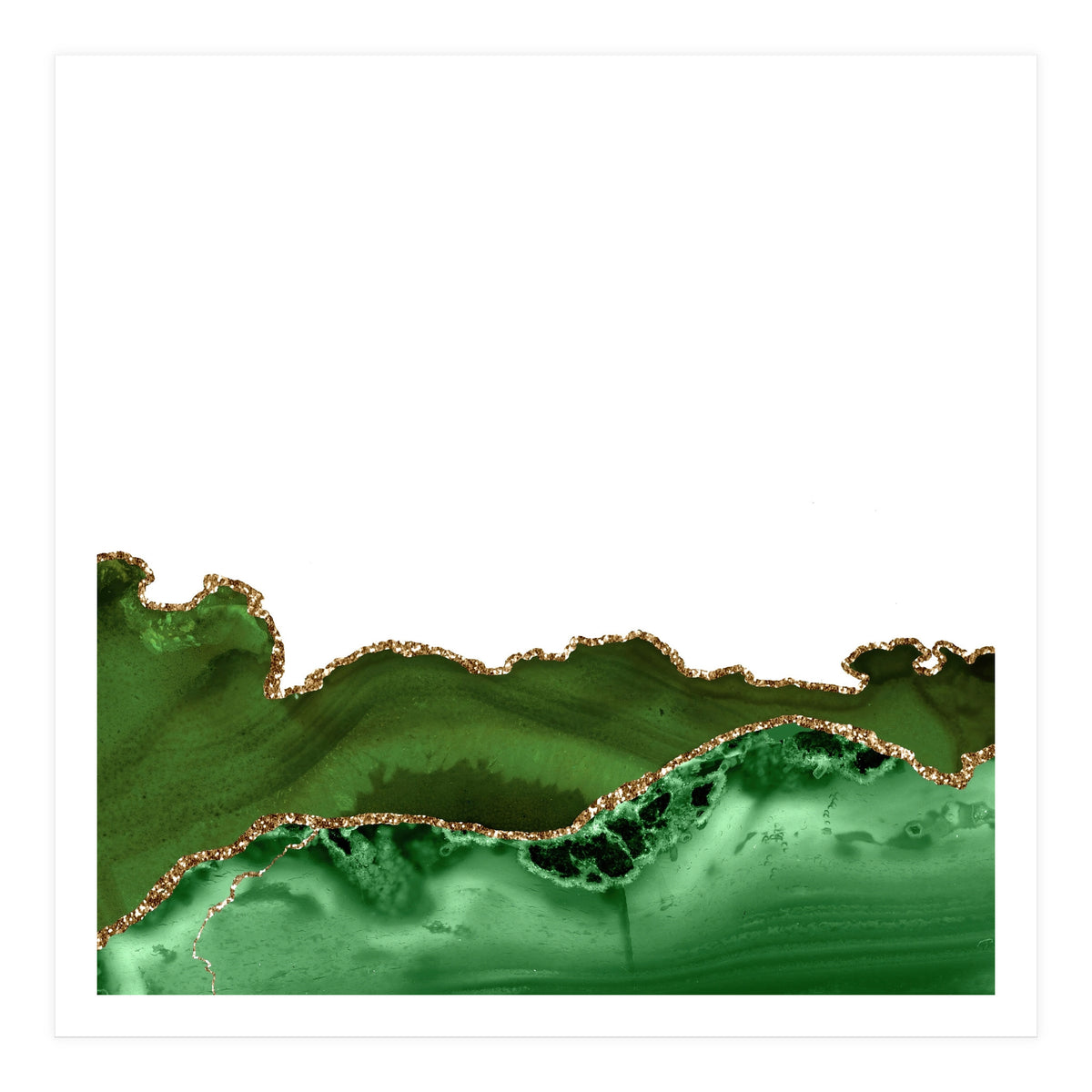 Green & Gold Agate Texture 30  (Print Only)