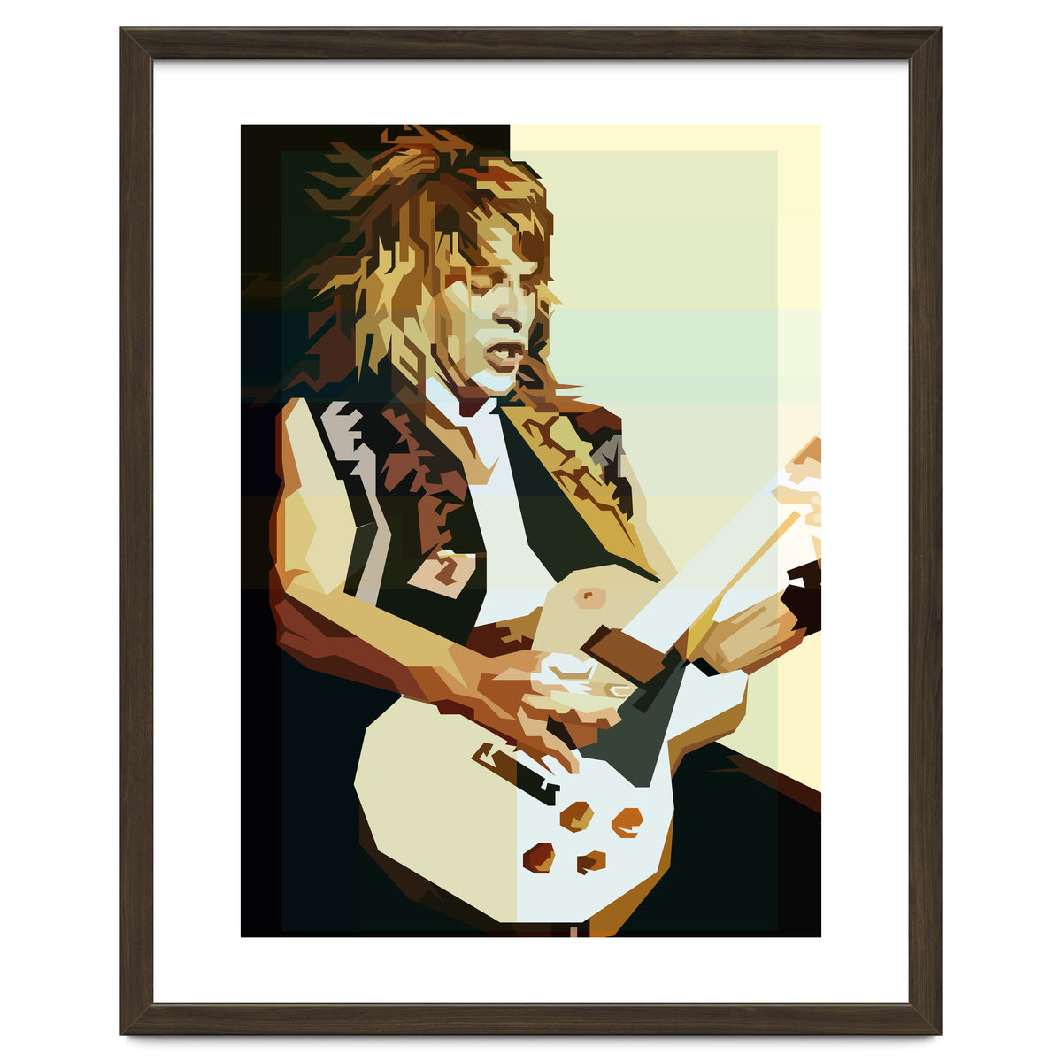 Randy Rhoads Metal Guitarist Retro Illustration