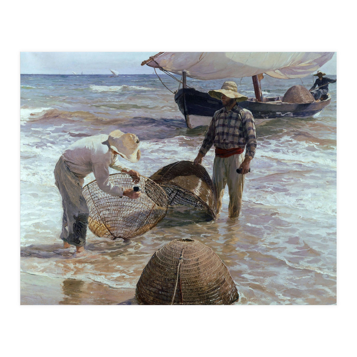 'Valencian Fishermen', 1895, Oil on canvas, 65 x 87 cm. (Print Only)