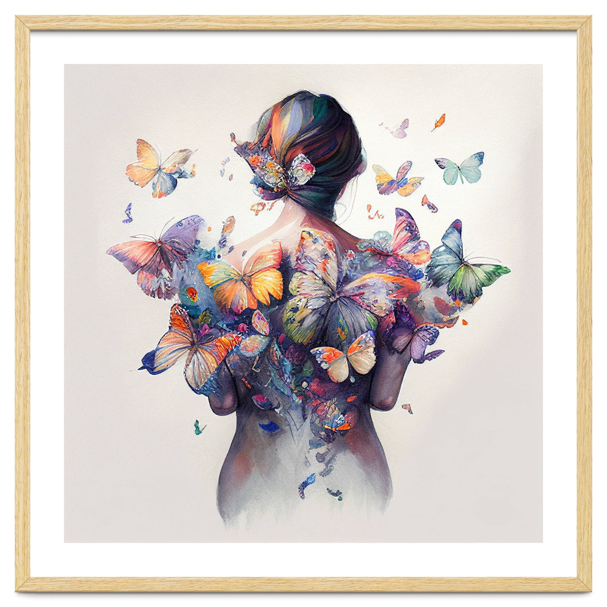 Watercolor Butterfly Embrace