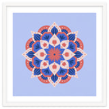 Mandala flower - blue and coral thumbnail