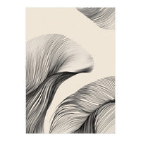 Black And White Flowing Lines Organic Shapes  (Print Only)
