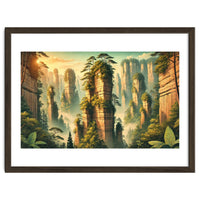 Vintage China, Zhangjiajie Stone Pillars Poster