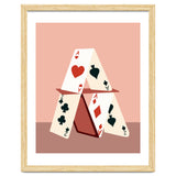 A House Made Of Cards, Relationship Concept Painting, Illustration Playing Cards, Spade Heart Eclectic Bohemian Contemporary thumbnail