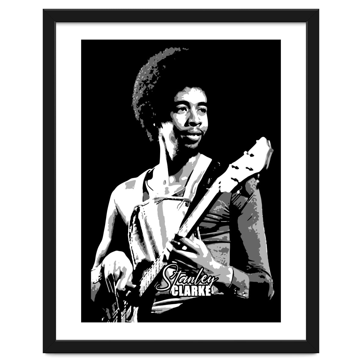 Stanley Clarke American Bassist in Grayscale