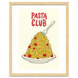 Pasta Club Illustration, Spaghetti and Tomatoes Art Print for Kitchen Wall Decor thumbnail
