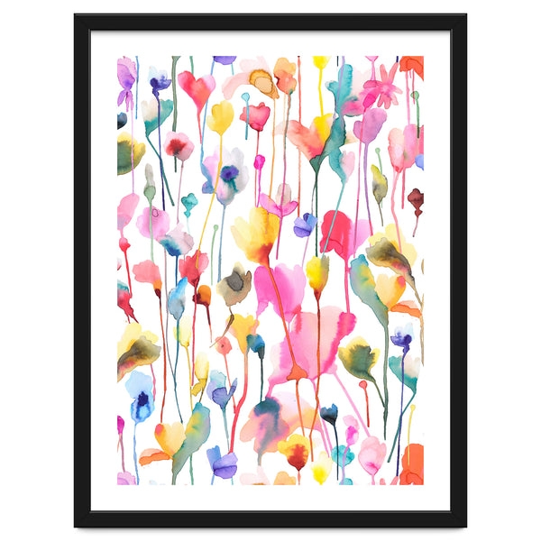Watercolour Colourful Wild Flowers