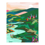 Endless Love, Bohemian Nature Landscape Scenic Meadow, Eclectic Colorful Travel Forest Mountains Sunset (Print Only) thumbnail