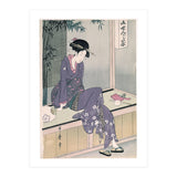Kitagawa Utamaro (Copy) / 'Mujer sentada en una veranda', ca.  1798; 20th century, Japanese School. (Print Only) thumbnail
