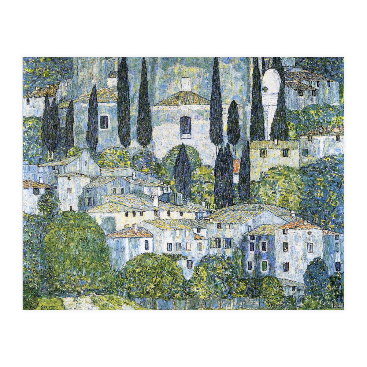 Gustav Klimt – Kirche in Cassone (1913) | Vibrant Landscape Masterpiece Art Print (Print Only)