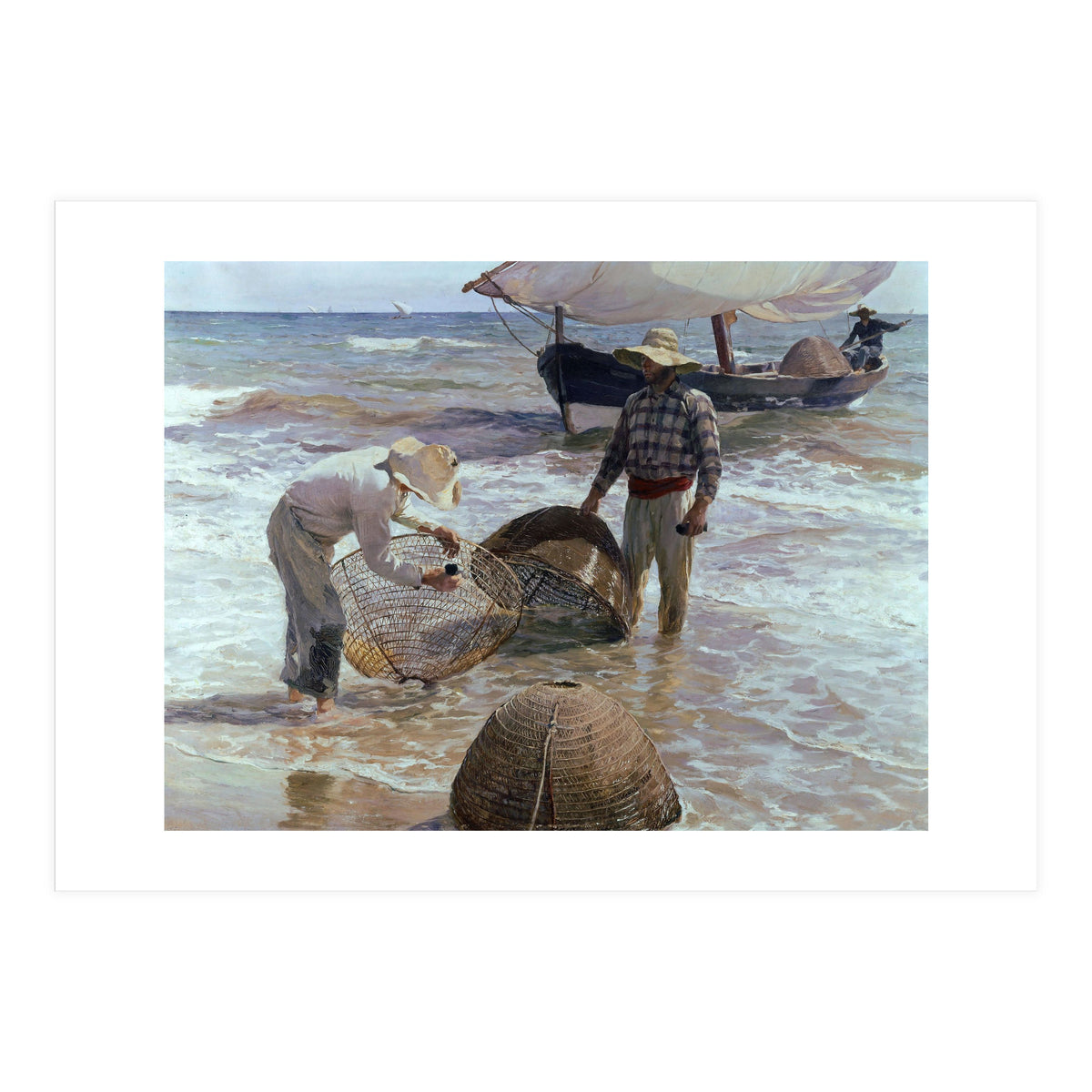 'Valencian Fishermen', 1895, Oil on canvas, 65 x 87 cm. (Print Only)