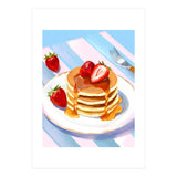 Handpainted Pancakes and Strawberries oil painting (Print Only) thumbnail