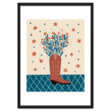 Mocha Cowboy boot with flowers thumbnail