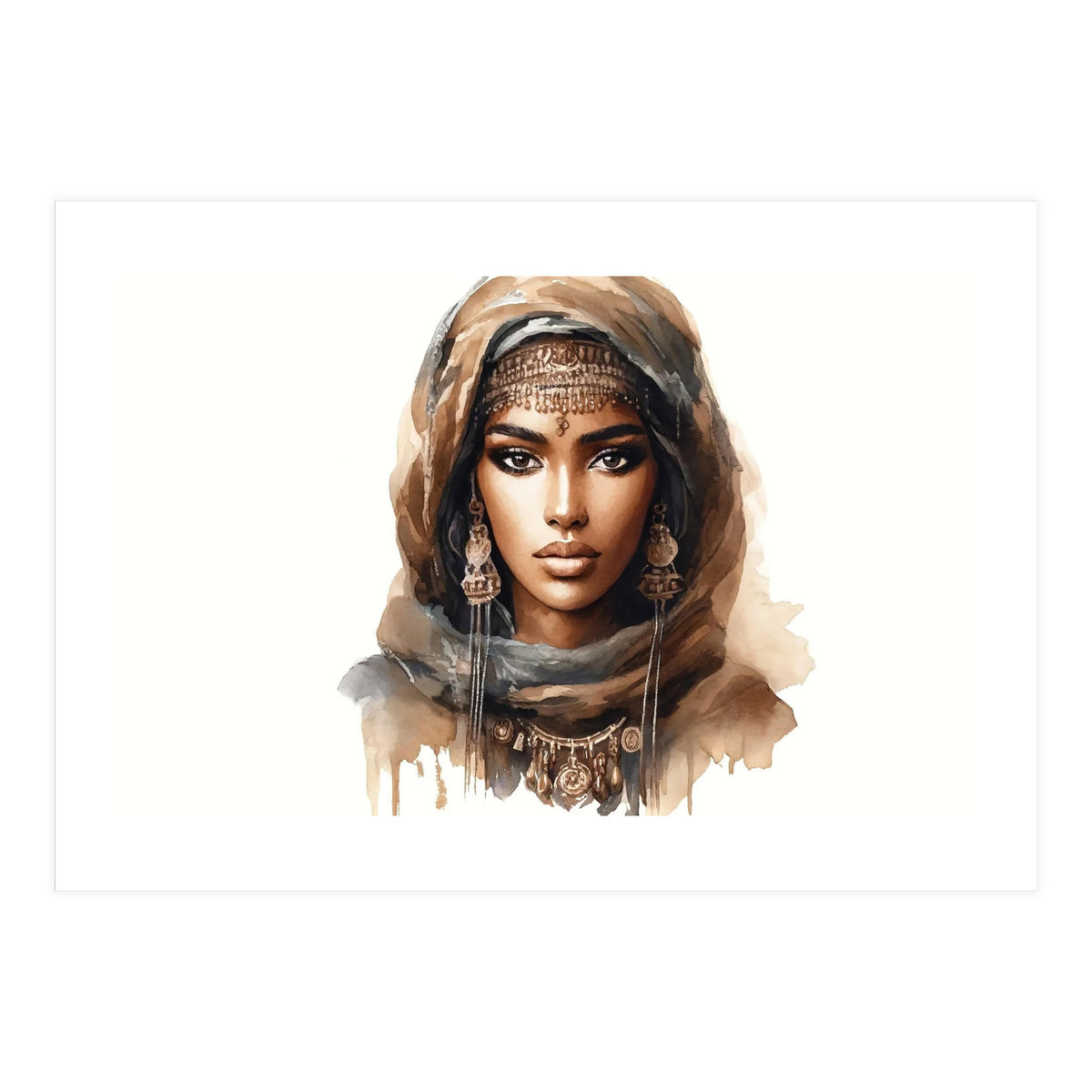 Desert Muse Watercolor Portrait (Print Only)