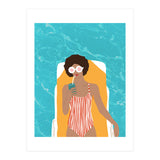 Chilling In The Moment, Eclectic Bohemian Black Woman Of Color, Swimming Pool Afro Fashion Vacation Enjoy Summer (Print Only) thumbnail