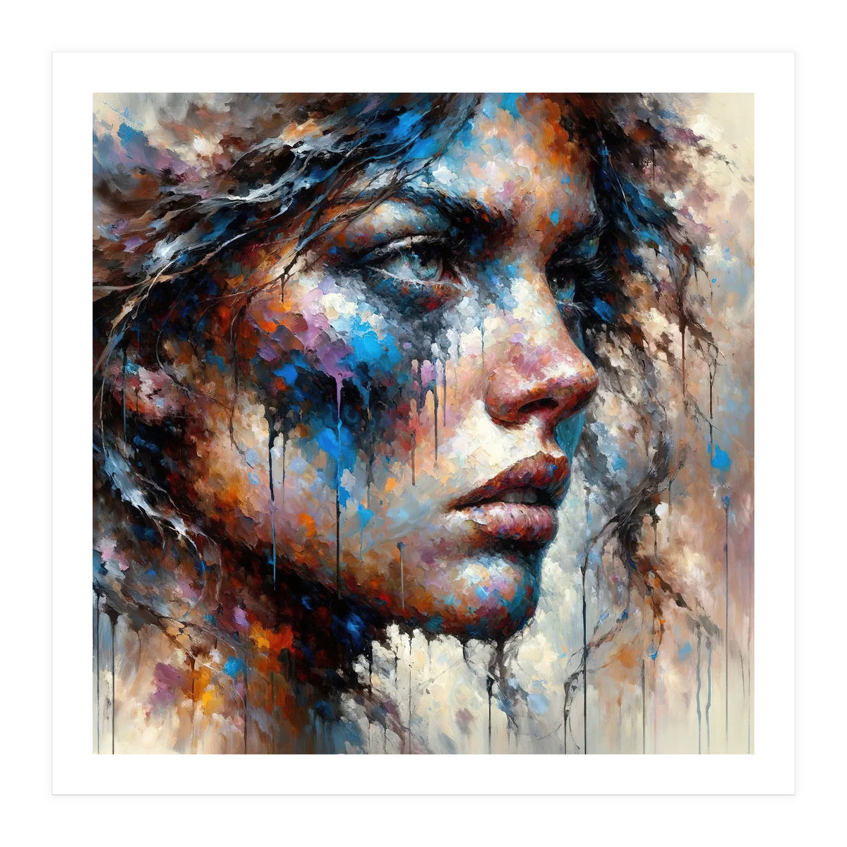 Intense Abstract Side Portrait (Print Only)