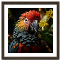 Vibrant Macaw Parrot With Red And Yellow