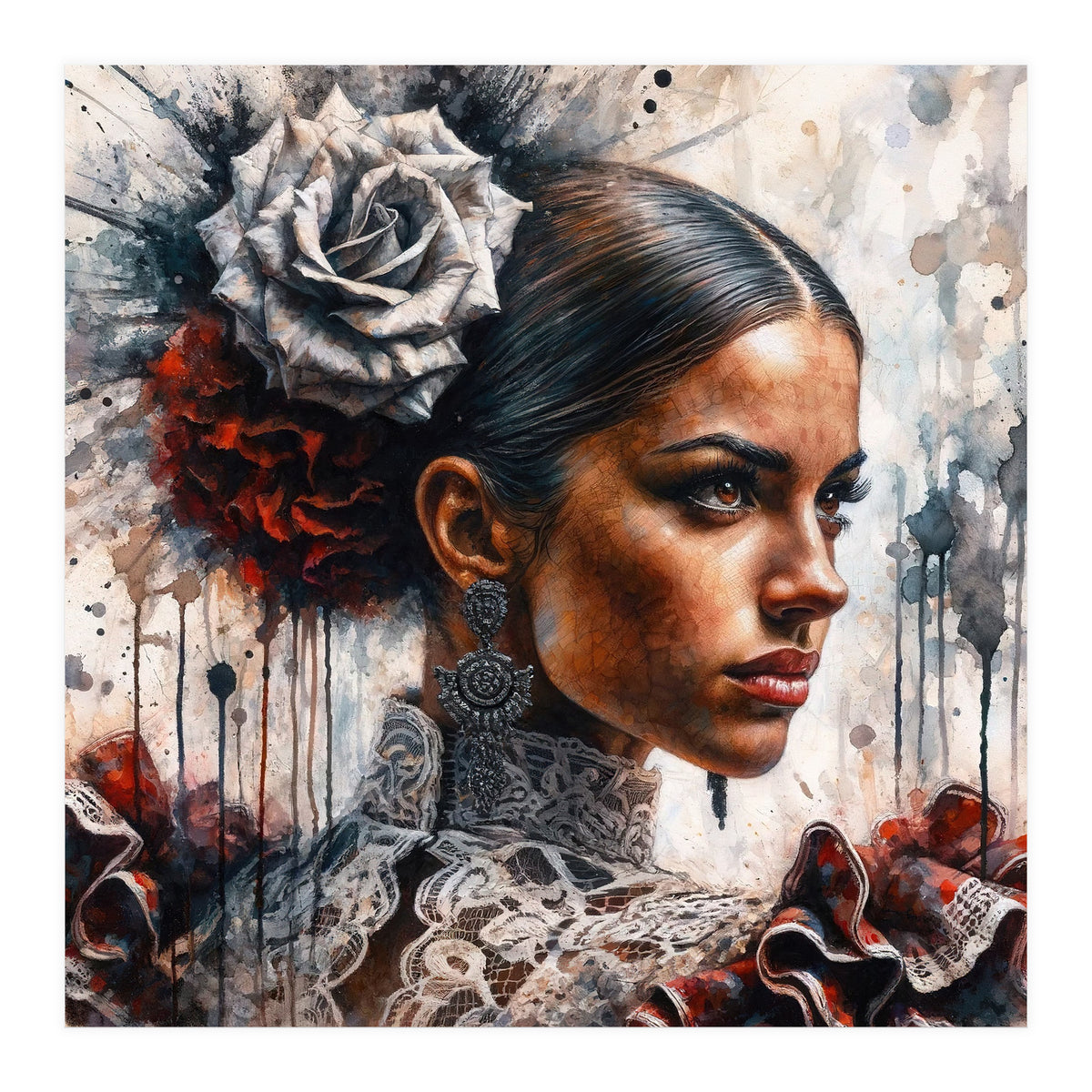 Watercolor Flamenco Dancer #3 (Print Only)