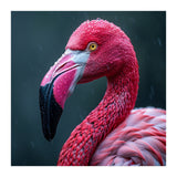 Close Up Pink Flamingo In Rain Drops (Print Only) thumbnail