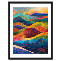 Vibrant Abstract Patchwork Landscape Art