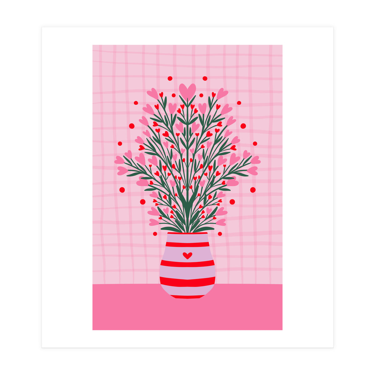 Heart Flowers Vase (Print Only)