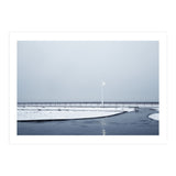 Street light turned on the winter snow street (Print Only) thumbnail