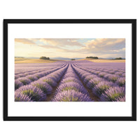 Provençal Sunset: Lavender Field Landscape