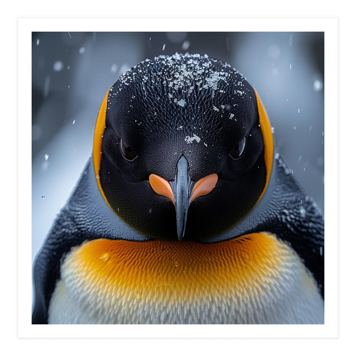 Close Up King Penguin In The Snow (Print Only)