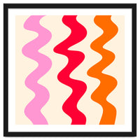 Squiggly Lines - orange, pink and cream