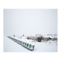 No people on a bench in the snowy winter (Print Only)