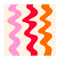 Squiggly Lines - orange, pink and cream (Print Only)