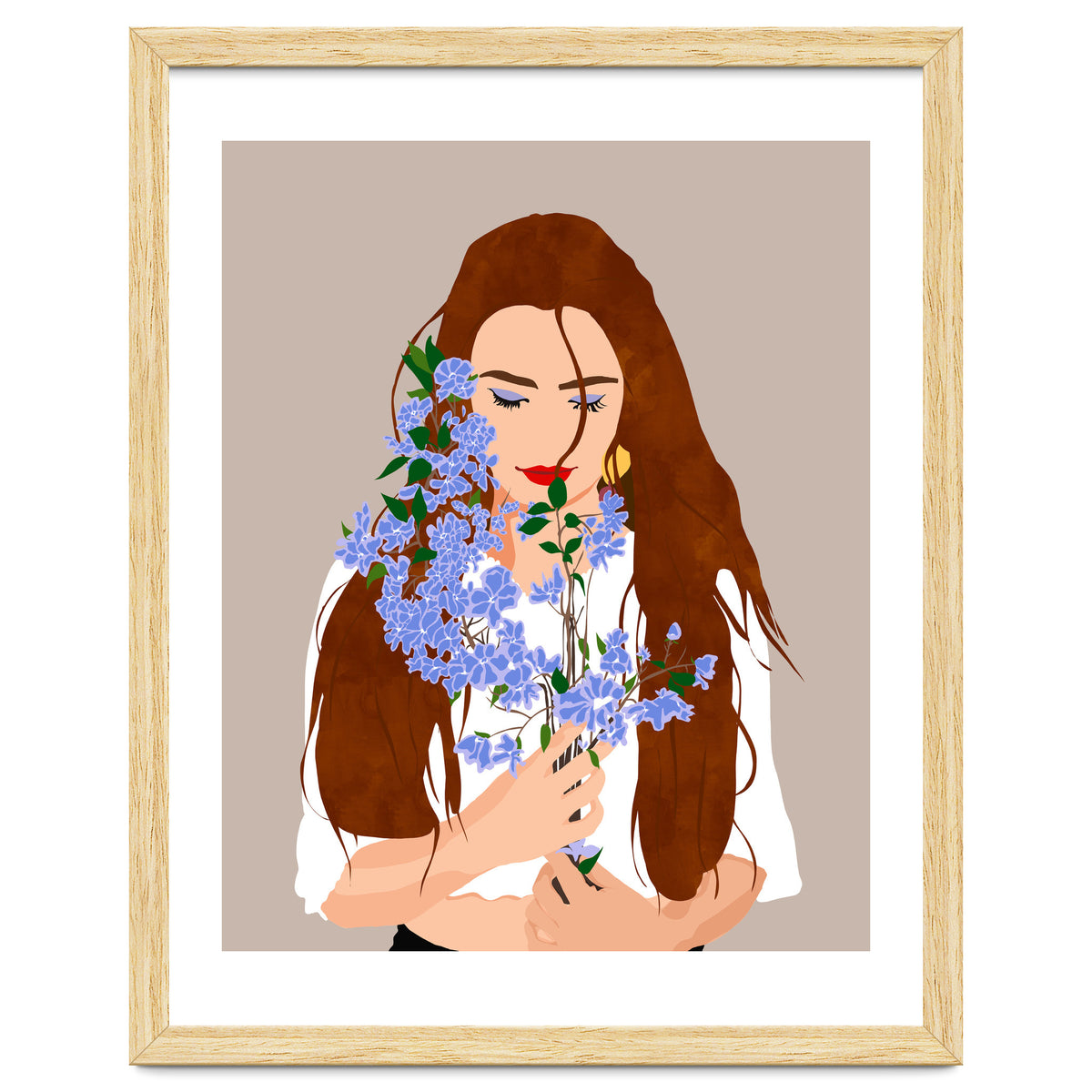 The Becoming, Nature Plants Bohemian Woman, Botanical Modern Mindful Self Care Self Love Positivity