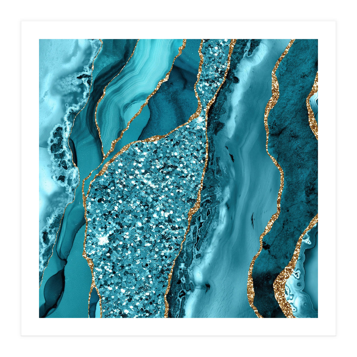 Agate Glitter Ocean Texture 11  (Print Only)