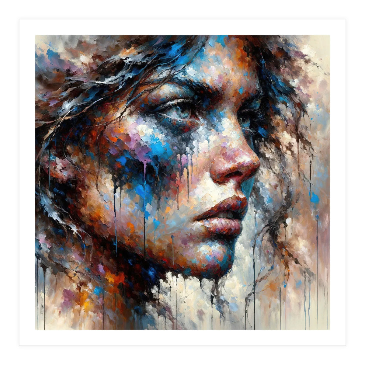 Intense Abstract Side Portrait (Print Only)