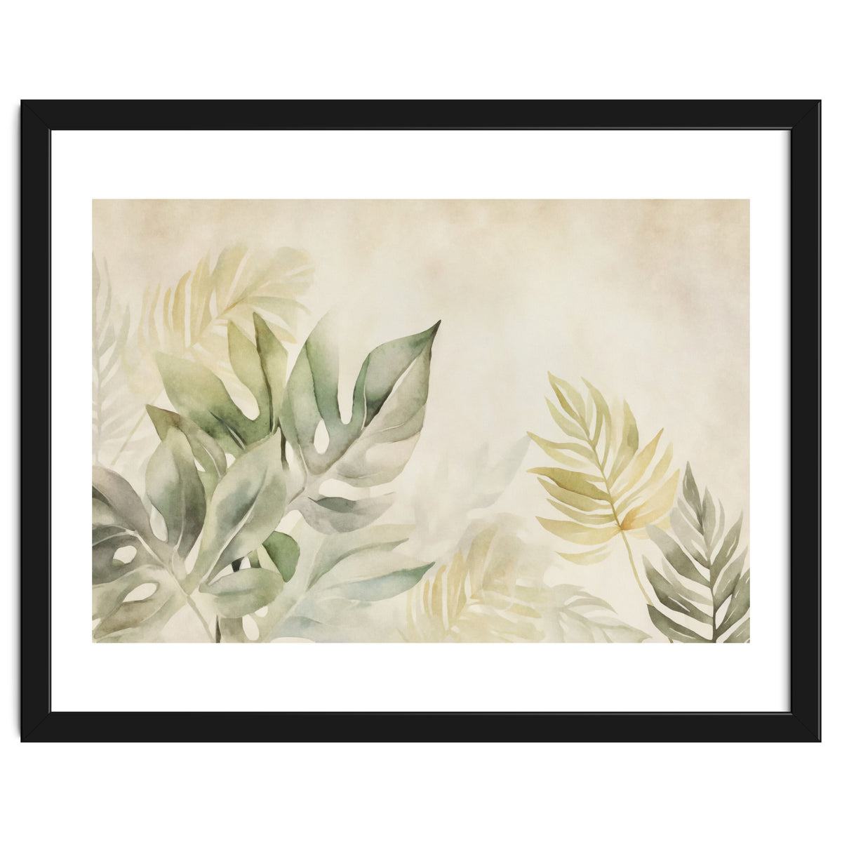 Gentle Leaf Tropical Whispers Watercolor Green