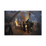 Peder Severin Kroyer (1851-1909). Danish painter. The Iron Foundry, Burmeister & Wain, 1885. (Print Only) thumbnail